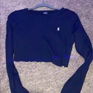 cropped ralph polo top